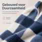 Zachte Geruite Teddy Trui met Halve Rits