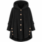 Pluchen Fleece Jas met Capuchon en Knoopsluiting