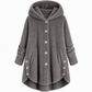 Pluchen Fleece Jas met Capuchon en Knoopsluiting