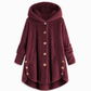 Pluchen Fleece Jas met Capuchon en Knoopsluiting