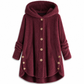 Pluchen Fleece Jas met Capuchon en Knoopsluiting