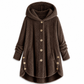 Pluchen Fleece Jas met Capuchon en Knoopsluiting