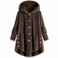 Pluchen Fleece Jas met Capuchon en Knoopsluiting