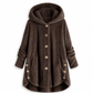 Pluchen Fleece Jas met Capuchon en Knoopsluiting