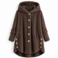 Pluchen Fleece Jas met Capuchon en Knoopsluiting