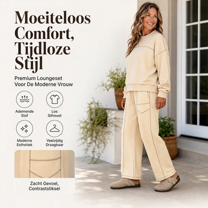 Comfortabele Lounge Set met Contraststiksels