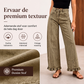 High-Waist Jeans met Wijde Pijpen en Ruches