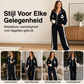 Retro Trainingspak Set met Wijde Pijpen en Strependetail