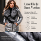 Metallic gewatteerde winterjas met imitatiebontkraag