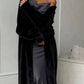 Elegante Lange Pluche Cardigan met Open Voorzijde en Zakken