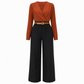 Elegante High-Waist Pantalon met Wijde Pijpen en Zijzakken