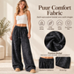 Casual Luipaard Lounge Broek met Wijde Pijpen en Trekkoord