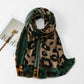 Elegante Sjaal met Luipaardprint en Franjes