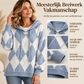 Gebreide Hoodie met Argyle Ruitpatroon en Relaxte Pasvorm