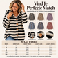 Gestreepte Gebreide Cardigan met Capuchon en Knoopsluiting