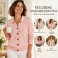 Elegante Gebreide Cardigan met Kraag en Knoopsluiting