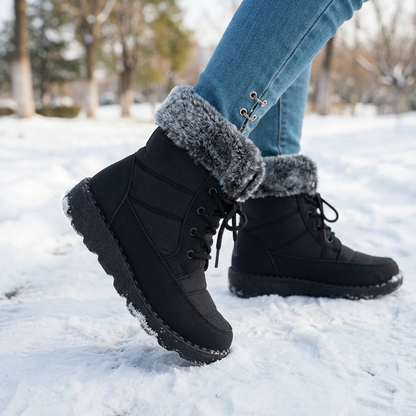 Warme Winterlaarzen met Bontvoering en Vetersluiting