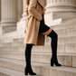 Elegante Overknee Suède-Look Laarzen met Blokhak en Strikdetail