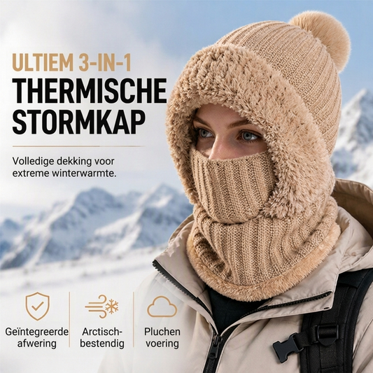 Warme 3-in-1 Wintermuts met Bivakmuts, Nekwarmer en Pluche Voering