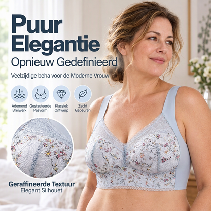 Elegante Kanten BH met Brede Schouderbanden en Zachte Pasvorm