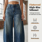 Wijde high-waist jeans met vintage wassing