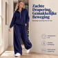 Tweedelige loungeset met halve rits en wijde broek