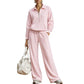 Tweedelige loungeset met halve rits en wijde broek