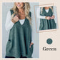 Oversized Gebreid Trui-Vest met V-Hals en Zijzakken