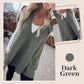 Oversized Gebreid Trui-Vest met V-Hals en Zijzakken