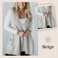 Oversized Gebreid Trui-Vest met V-Hals en Zijzakken