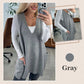 Oversized Gebreid Trui-Vest met V-Hals en Zijzakken