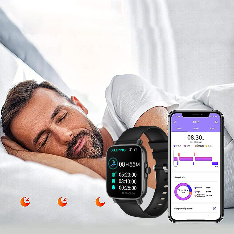 【❤️HD érintőképernyő, egészségmegfigyelés】Bluetooth vízálló sportóra