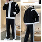 Férfi öltözék Alkalmi 2 darab kontrasztos sport kocogás tréningruha készlet