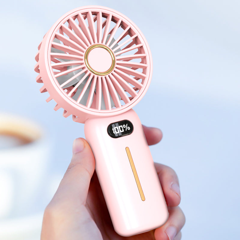 Újratölthető hordozható csendes digitális kijelzős kézi ventilátor❄
