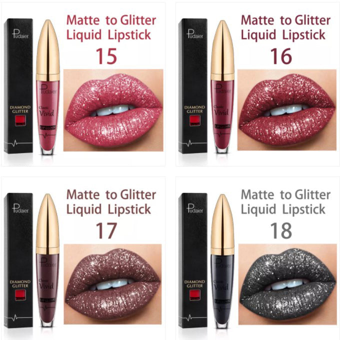 Diamond Lip Gloss Matte To Glitter folyékony rúzs vízálló