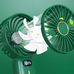Újratölthető hordozható csendes digitális kijelzős kézi ventilátor❄