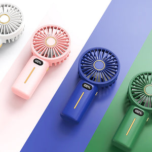 Újratölthető hordozható csendes digitális kijelzős kézi ventilátor❄