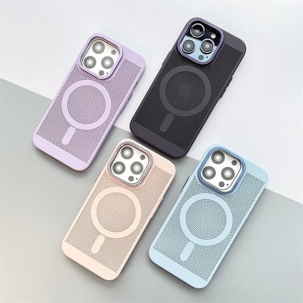 Mágneses tokborítás acélhálós hűtőbordával az iPhone-hoz