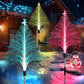 🎄🧑‍🎄【Karácsonyi ajándék】7 színváltó napelemes karácsonyfák fényei