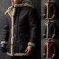 férfi vintage kapucnis szarvasbőr bunda szőrme kabát