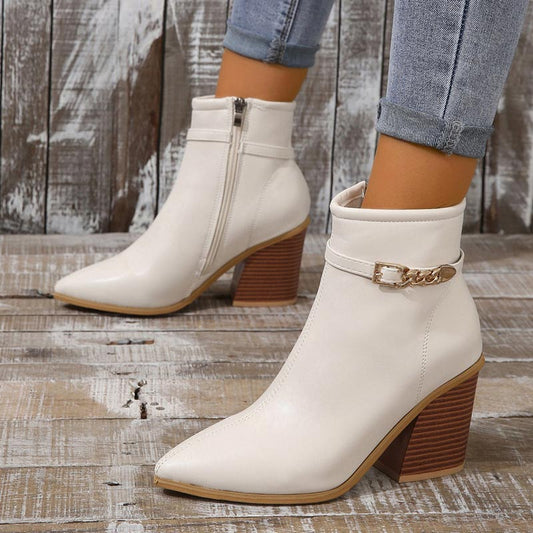 Nagyszerű ajándék! Lady's Pointed-toe Side-zip Magas sarkú cipők